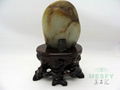 Rare Certified Chinese Hetian Seed  Jade Cranes Small Statue Decoration 456.53 g 3