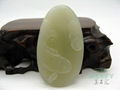 Certified Chinese Hetian Jade Fish Happy Reunion Jade Pendant  28.48g  Best Gift