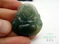 Very Rare Certified Natural Burmese Emerald Jadeite Buddha Jade Pendant 4