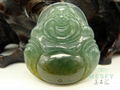 Very Rare Certified Natural Burmese Emerald Jadeite Buddha Jade Pendant 1