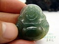 Very Rare Certified Natural Burmese Emerald Jadeite Buddha Jade Pendant 5