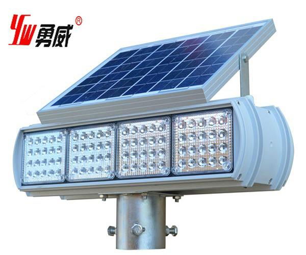 Solar Flashing Red and Blue LED Traffic Light