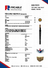 太陽能光伏電纜TUV 2 PfG 1169 PV1-F 1*