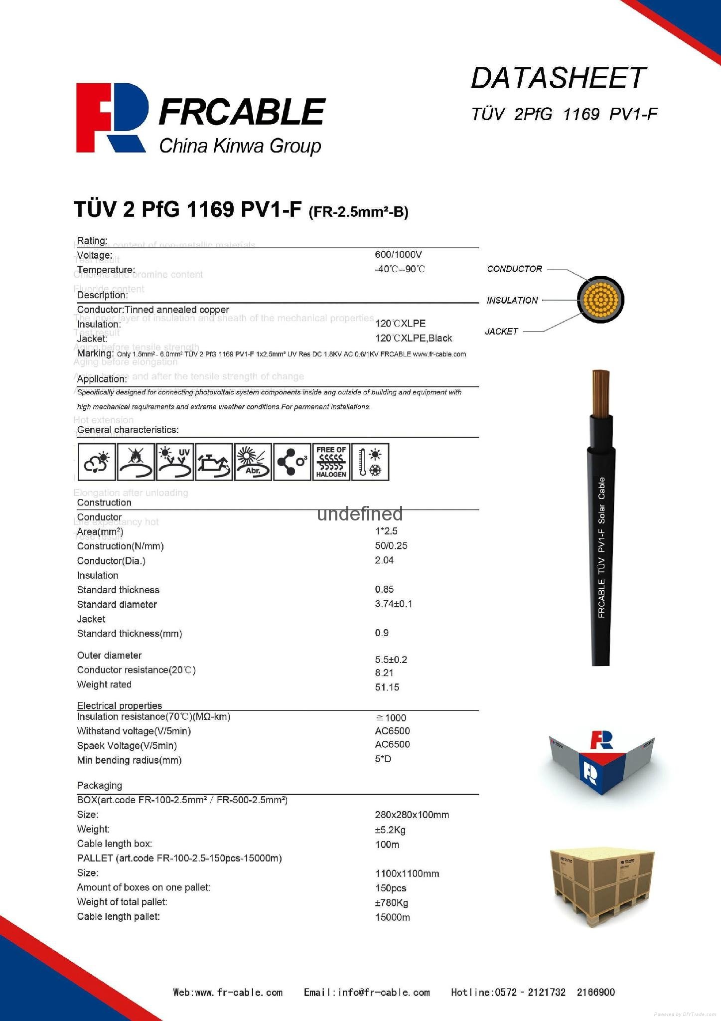 太陽能光伏電纜TUV 2 PfG 1169 PV1-F 1*2.5mm 2