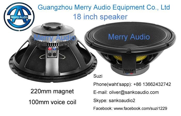 18 inch speaker/sub woofer speaker/pa woofer