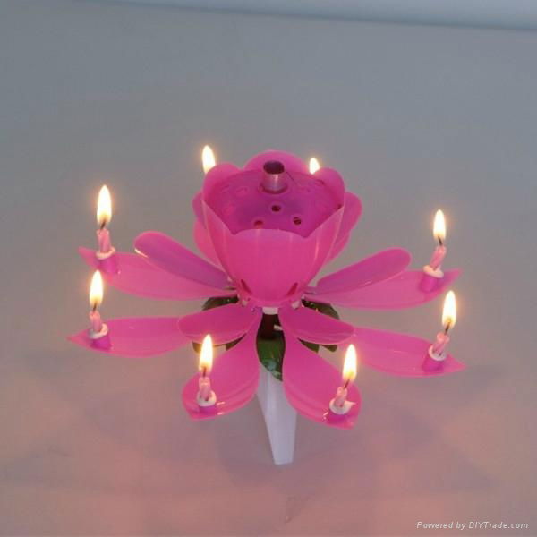 Music birthday candle flower rotating musical birthday candles