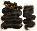  Unprocessed Virgin HumanHair Weft and Lace Top Closure 