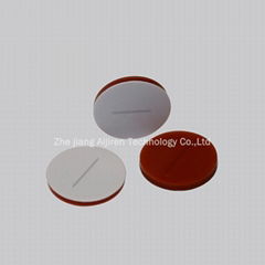 9mm pre-slit red PTFE/white silicone septa