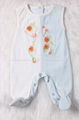 Sleeveless Velvet baby romper with feet