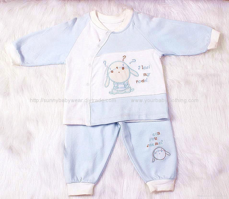 New Born Baby splicing cotton pajamas set 