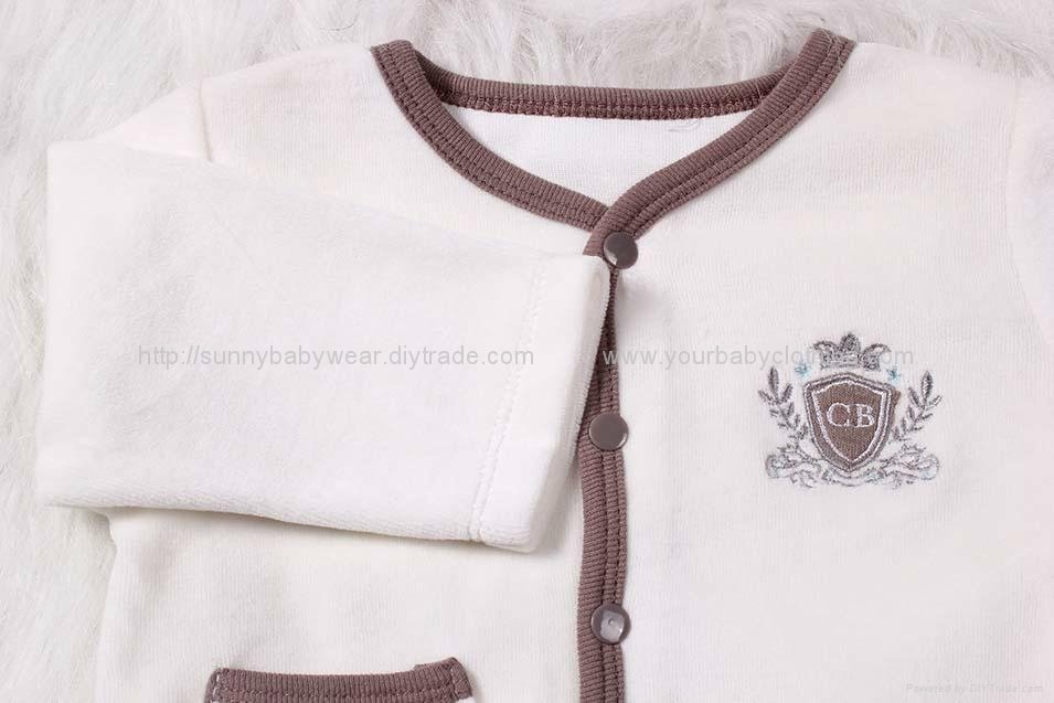 Baby boy velvet clothing set casual spring and autumn clothing set  4