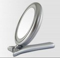 New LED lighted hand-held makeup mirror for 2015, two sided mirror with 5X magni 1