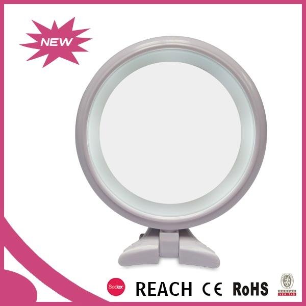 New LED lighted hand-held makeup mirror for 2015, two sided mirror with 5X magni 4