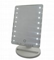 Square-shaped Plastic LED Lighted Makeup Mirrors from Shenzhen with Detachable B 3