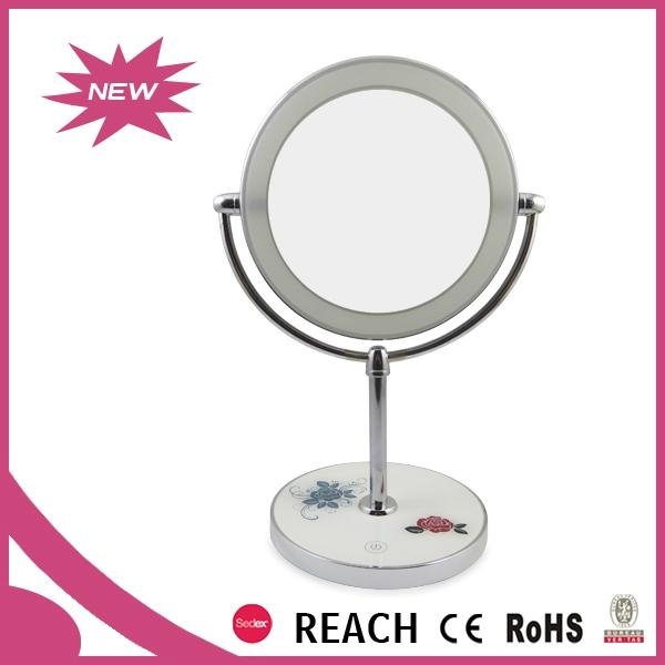 High end USB charging dual sided desktop makeup mirror with LED lightsHigh end U 2