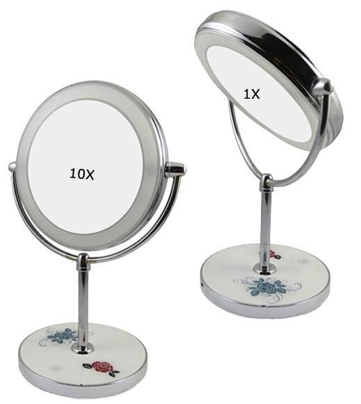 High end USB charging dual sided desktop makeup mirror with LED lightsHigh end U 5
