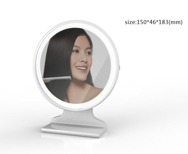 Desktop LED lighted makeup mirror in magnification 4