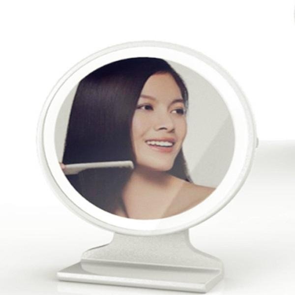 Desktop LED lighted makeup mirror in magnification 5