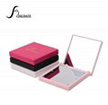 Hot selling LED lighted plastic makeup pocket mirror in square shape with 6 LED  1