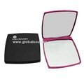 Promotional two sided plastic pocket cosmetic mirror in suqare shape with 2X mag 1