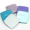 Promotional two sided plastic pocket cosmetic mirror in suqare shape with 2X mag 4
