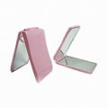 Rectangular Two sided plastic Makeup Pocket mirror for promotion, waved cover 2