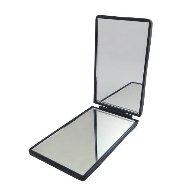 Rectangular Two sided plastic Makeup Pocket mirror for promotion, waved cover 3