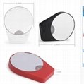 LED Bathroom Mirrors Round Plastic Framed with Two Suck Cups Wall Mounted 5