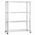 4 tier mobile chrome wire shelving 1