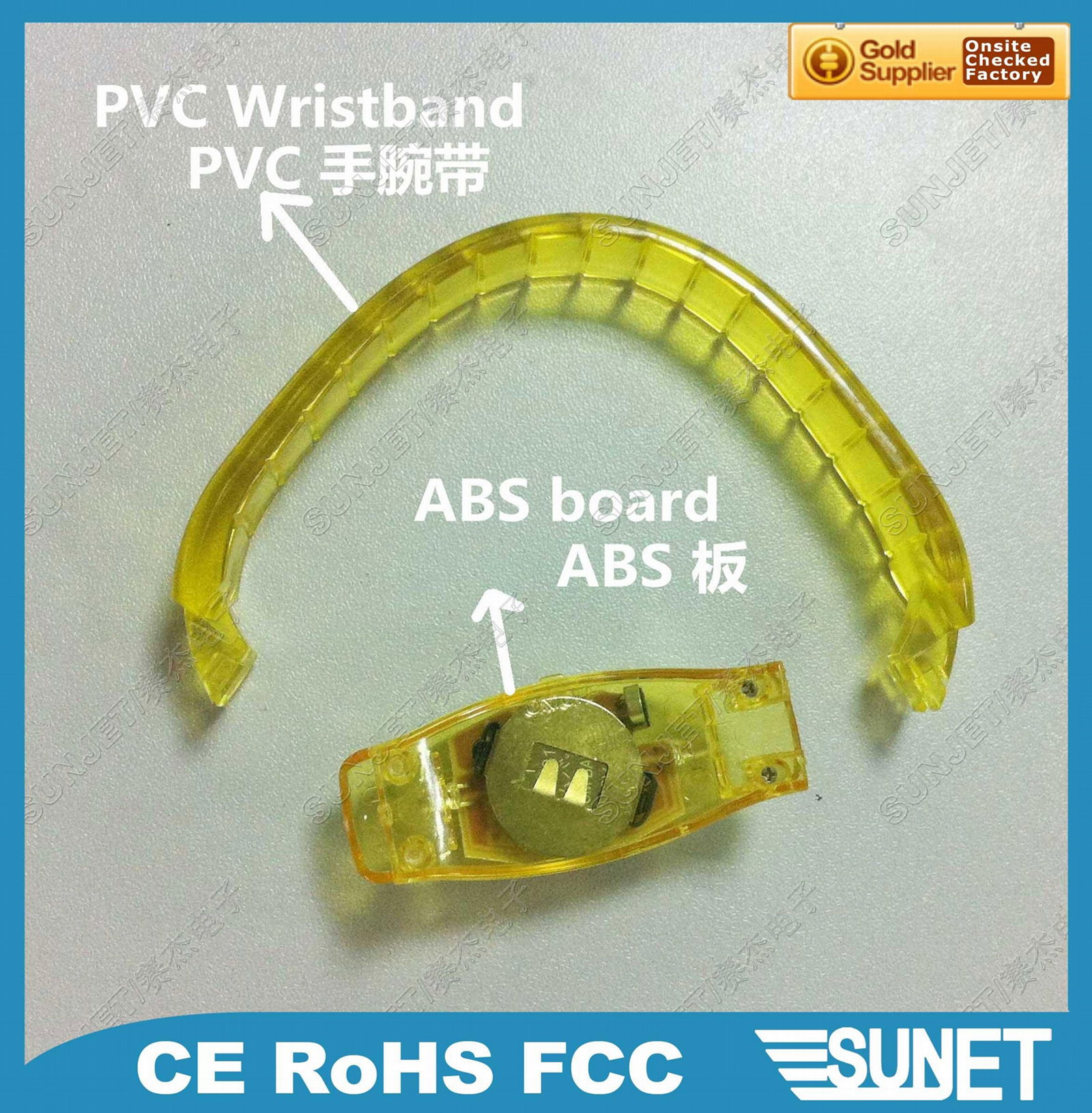 China printing logo gleamy custom led bracelet 3