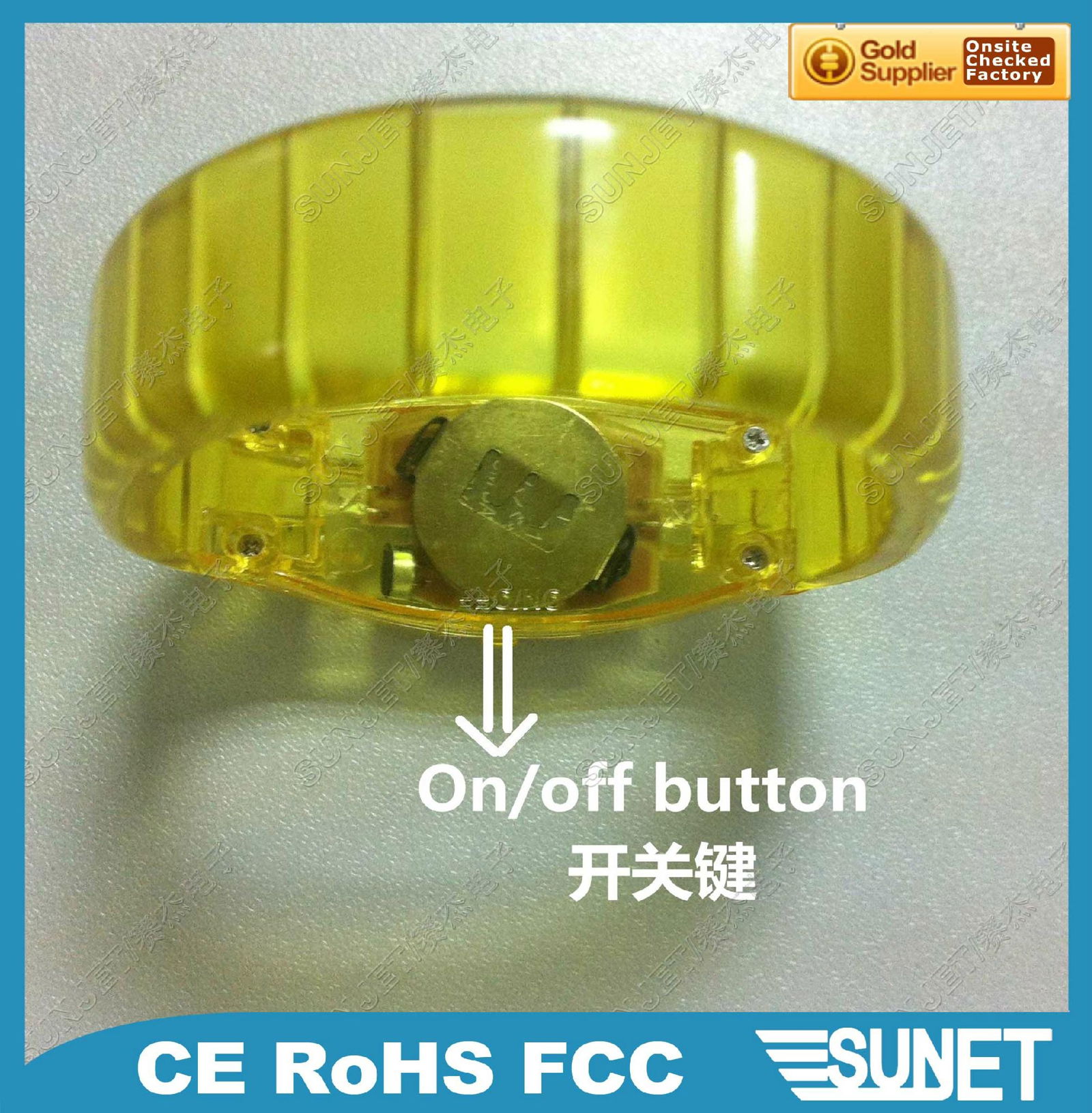 China printing logo gleamy custom led bracelet 2