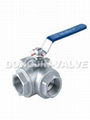 Stainless Steel 3-way Inside Screw Ball Valve 1