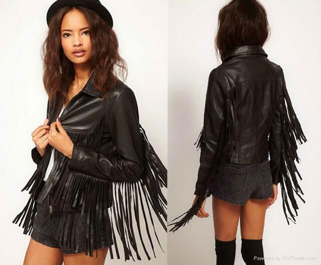 2015 design france fashion fringe jacket woman clothing