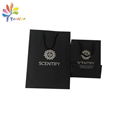 Black paper bag with silver logo 