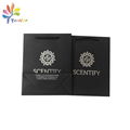 Black paper bag with silver logo 