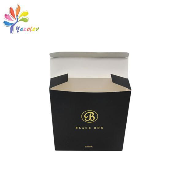 Customized black paper box with stamping gold logo  2