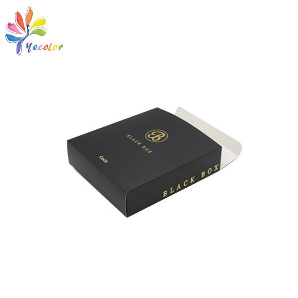 Customized black paper box with stamping gold logo  4