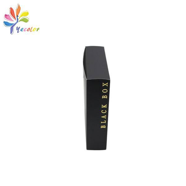 Customized black paper box with stamping gold logo  5