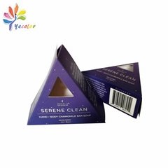 Customized triangle paper box for cosmetic package 