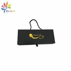 Drawer box for wig package with gold logo 