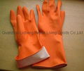 Latex household glove with flocking  2