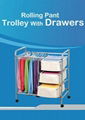 Rolling pant trolley with drawers