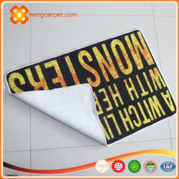 00% nylon or polyester  printed with rubber, TPR, latex backing