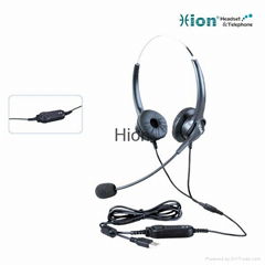 Lightweight Binaural Call Center Headset with USB plug