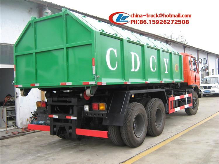 10 ton dongfeng 6x4 pull arm garbage truck 2