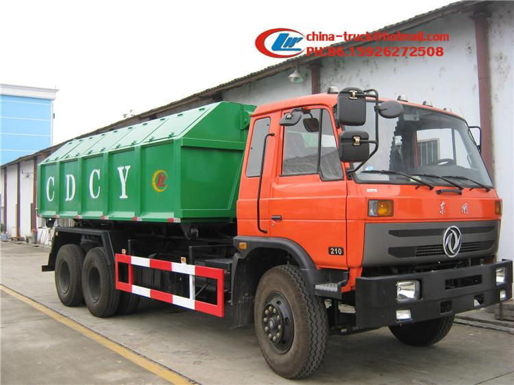 10 ton dongfeng 6x4 pull arm garbage truck