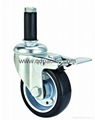 Blue elastic rubber swivel caster wheel 4