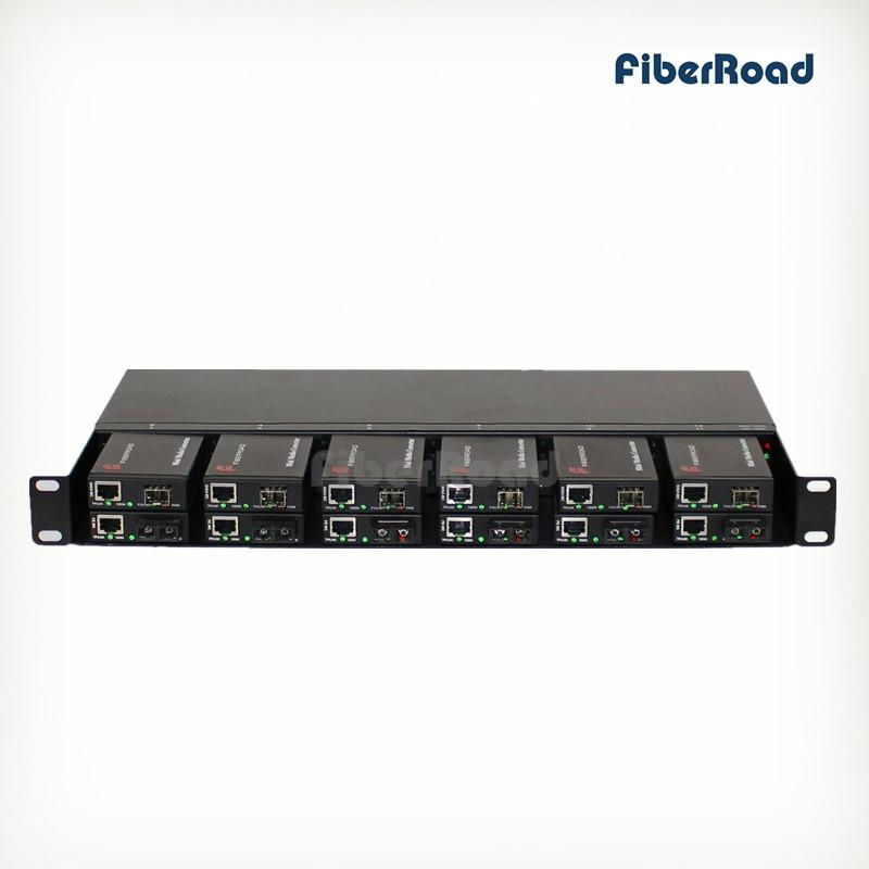 12 Slots Rack mount for Mini Media Converter with Dual Redundant AC or DC Power 3