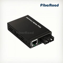 Mini 10/100/1000Base-TX to 1000Base-FX Fiber Optic Media Converter