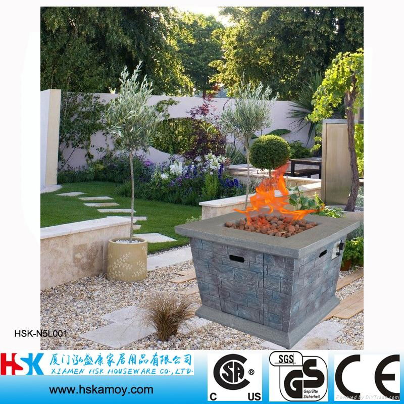 Square Gas Fire Pit for Outdoor Warm and Decoration